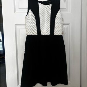 As U Wish Black and White Chevron Mini homecoming cocktail  Dress